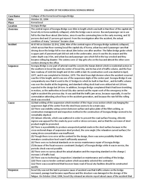 Collapse of The Korea Seoul Seongsu Bridge | PDF | Bridge | Seoul