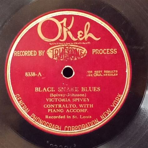 Okeh 8338 Victoria Spivey Black Snake Blues No More Jelly Bean Blues