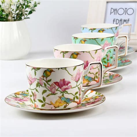 Exporting high grade 45% bone china coffee cups and saucers sets glaze ...