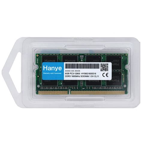 ノートpc用メモリ Hanye Ddr3 1600 Pc3 12800 16gb8gbx2枚 Sodimm 15v Cl11 204