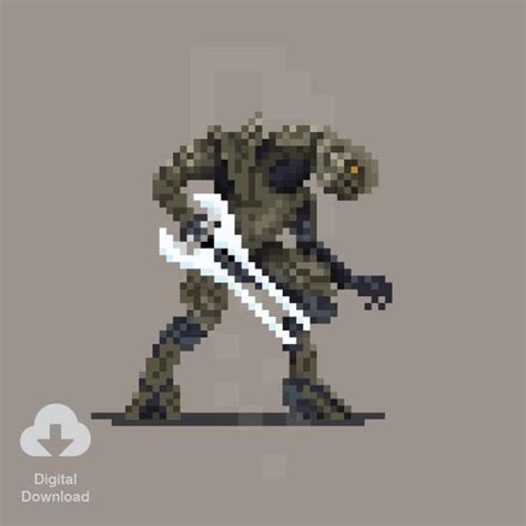 8 Bit Arbiter Halo Pixel Art Retro Prints Illustration Art