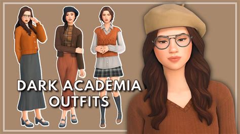 Dark Academia Outfits No Cc The Sims Cas Youtube