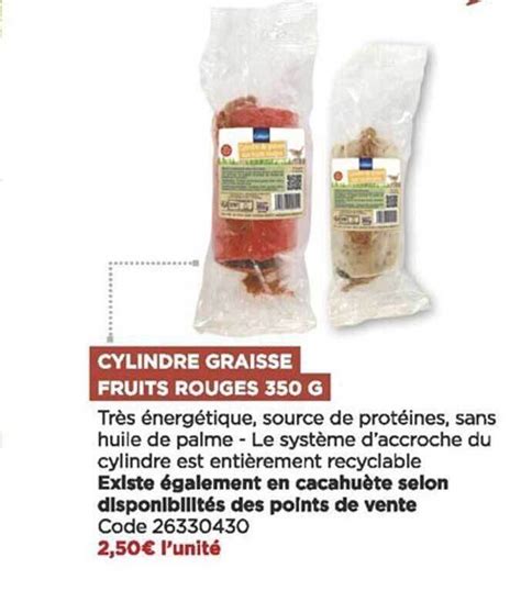 Promo Cylindre graisse fruits rouges 350 g chez Bricomarché