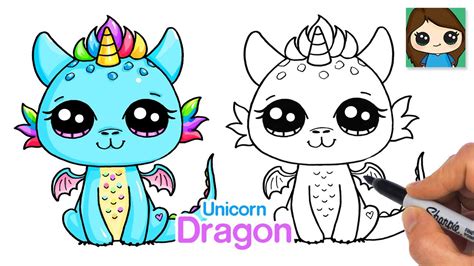 Learn to Draw Cute Dragon, Unicorn Dragon, and Dinosaur in Easy Steps