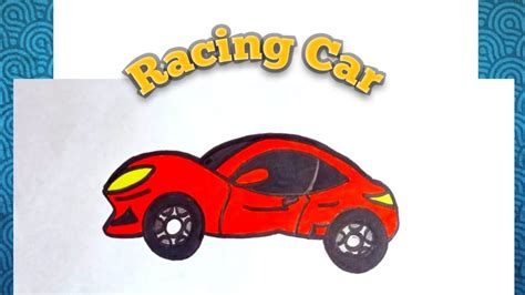 How To Draw A Simple Racing Carcar Drawing For Young Artisteasy Racing Car Drawing Step By