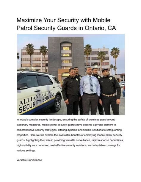 Ppt Maximize Your Security With Mobile Patrol Security Guards In