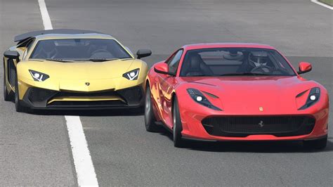 Ferrari Superfast Vs Lamborghini Aventador Sv At Monza Youtube