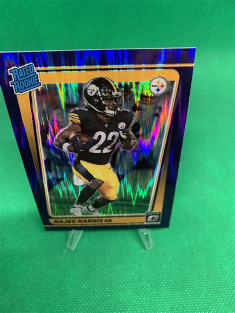 2021 Donruss Optic Purple Shock Prizm Najee Harris Rookie Steelers Rc 🔥