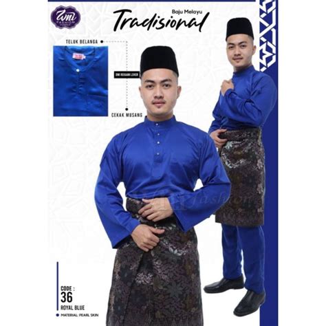 BAJU MELAYU ROYAL BLUE PESAK Shopee Malaysia