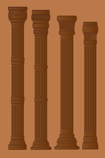 Premium Vector Roman And Greek Columns Vector Illustration