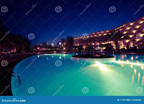 Hotel pool at night stock photo. Image of island, exterior - 11377482