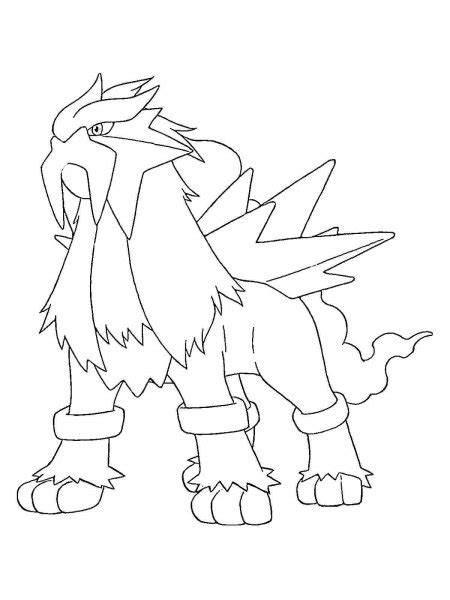 Pokemon Entei Coloring Pages Free Printable