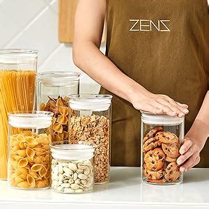 Amazon Zens Glass Canister Set Airtight Kitchen Canisters Jars Of