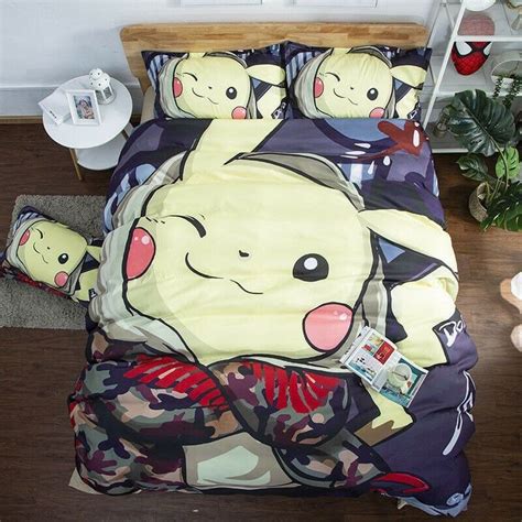 Housse De Couette Pokemon Pikachu 2 Parure De Lit Ensemble De Literie