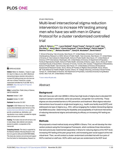 Pdf Multi Level Intersectional Stigma Reduction Intervention To