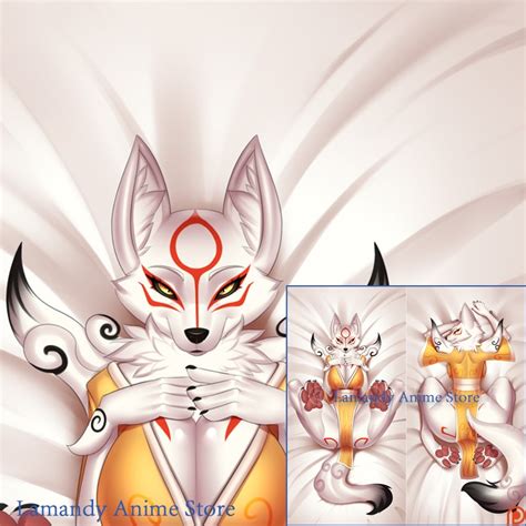 Dakimakura Anime Amaterasu Okami Furry Double Sided Print Pillowcase