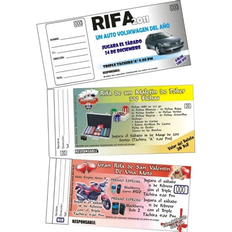 Talonarios Para Rifas Loter As Y Entradas Personalizables