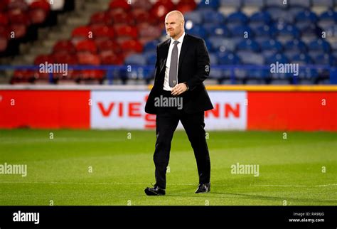 Burnley manager Sean Dyche checks out the pitch before the Premier ...