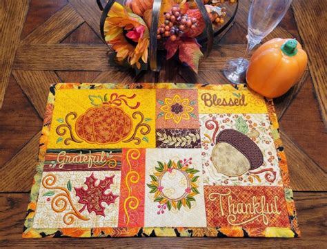 ITH Fall Placemat 2 Machine Embroidery Designs By JuJu