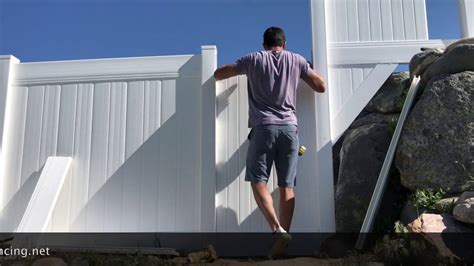 How To Properly Install A Vinyl Fence Over Big Landscape Rocks Step By