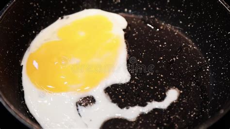 Broken Egg Is Fried In A Pan Stock Footage Video Of Food Chef 262333170