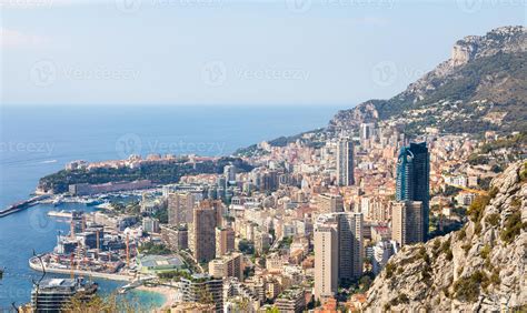 Monte Carlo - panoramic view of the city. Monaco port and skyline ...