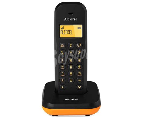 Alcatel Teléfono inalámbrico naranja negro identificador llamadas