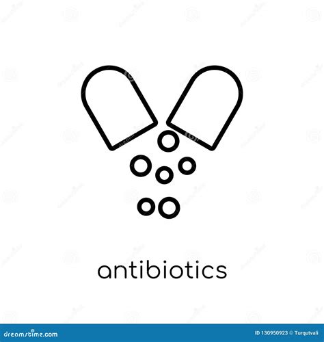 Antibiotics Outline Icon Simple Linear Element Illustration Isolated