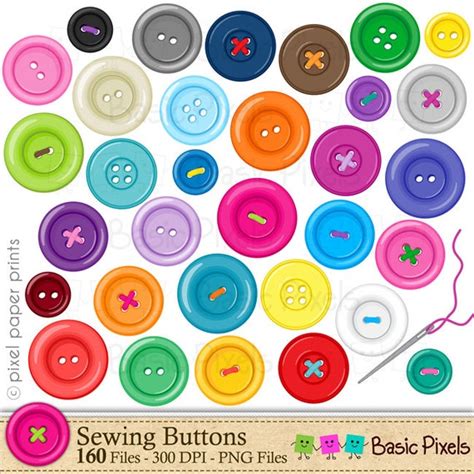 Button clipart Digital Clip Art Personal and commercial | Etsy