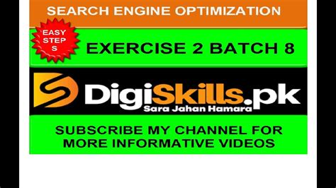 Digiskills SEO Exercise No 2 Batch 8 2020 Hands On Exercise 2