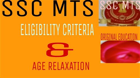 Ssc Mts Eligibility Criteria Age Relaxation YouTube