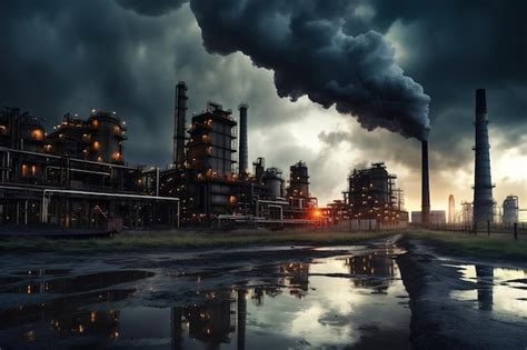 Premium AI Image | Industrial pollution concept