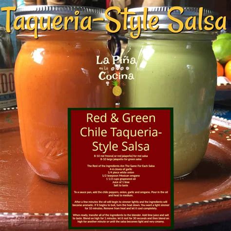 Taqueria Style Salsa Recipes La Piña En La Cocina