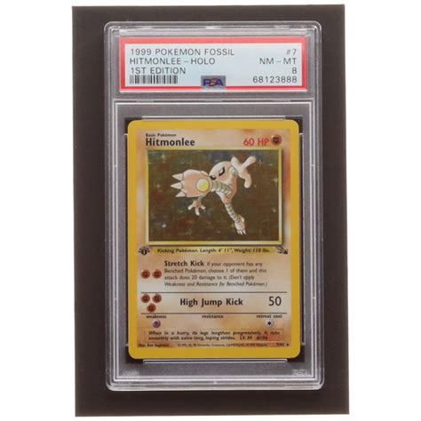 Hitmonlee Pokemon 1999 Fossil 7 Holo Psa 8 Pristine Auction