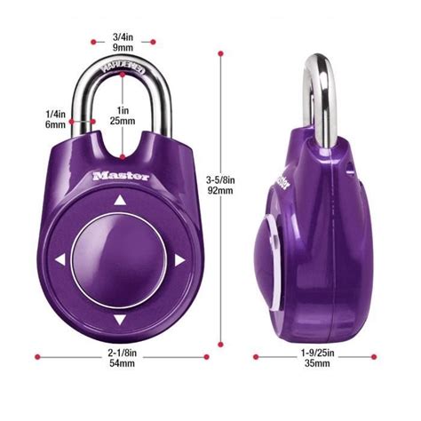 Master Lock Cadenas Serrure Combinaison Violet Serrures Bagages