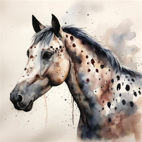 Acuarela caballo ilustración creativa arte digital Foto Premium