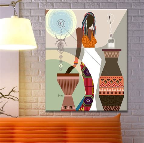 Djembe Queen Ii African American Wall Art African Women Art Girls Wall Decor