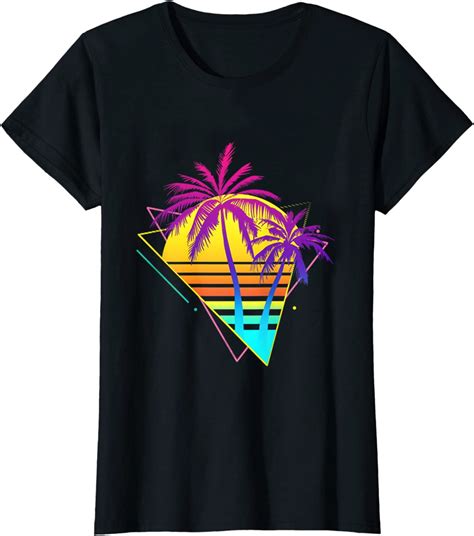 Retro S S Vaporwave Tropical Sunset Palm Trees T Shirt Walmart