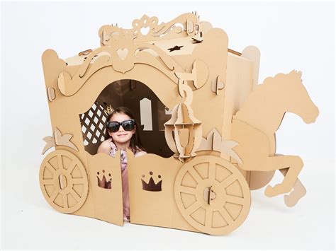 Carriage Cinderella Carriage For Princess Carriage Playhouse Cardboard Castle Playhouse Etsy