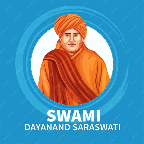 Premium Vector | Swami Dayananda Saraswati founder of the Arya Samaj ...