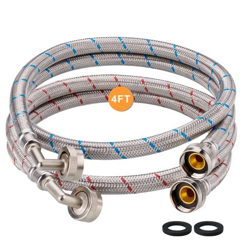 Snapklik Washing Machine Hoses 4 Ft Premium Stainless Steel