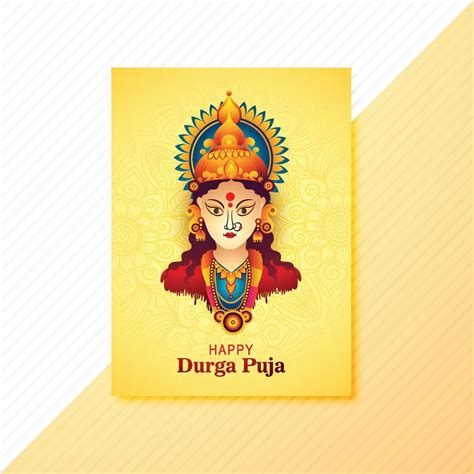 Happy Durga Puja India Festival Holiday Card Illustration Brochure Design 11588191 Vector Art At