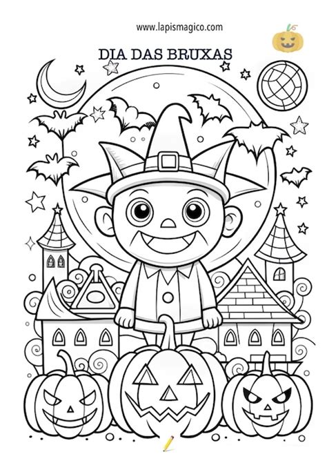 Desenho Dos Dias Das Bruxas - Desenhos do Dia das Bruxas para colorir