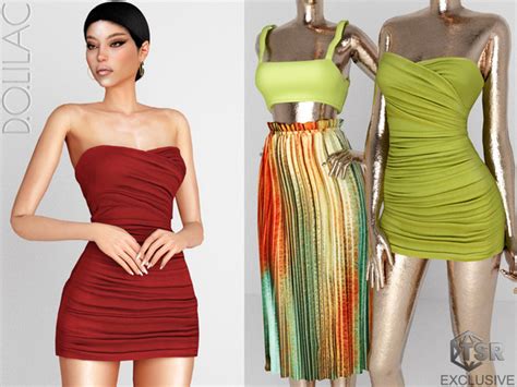 The Sims Resource Ruched Mini Dress Do