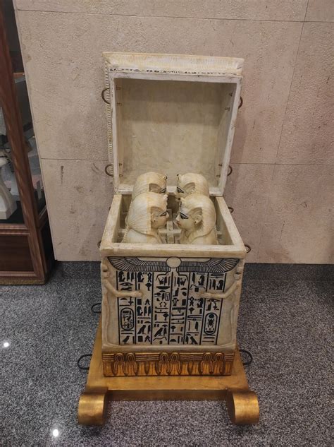 Limited Edition Alabaster Canopic Chest Of Tutankhamun Museum Version