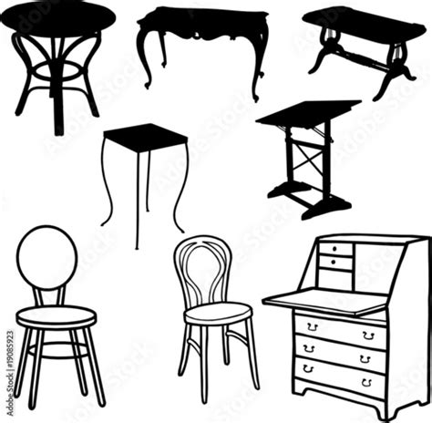 Furniture vector silhouettes - Buy this stock vector and explore ...