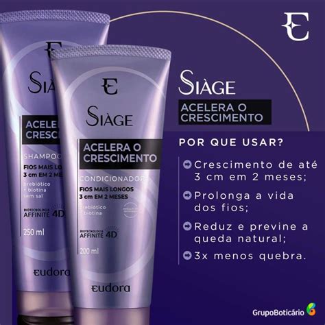 Kit Eudora Siàge Acelera o Crescimento Nova Versão 2 produtos