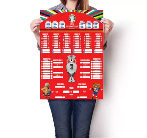 Poster Pianificatore Torneo Di Calcio Euro Carta Da Parete Rosso