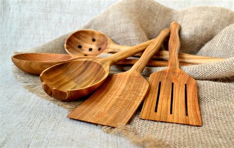 Buy Handmade Utensil Set. Wooden Cute Kitchen Utensils Set 14"/35 cm ...