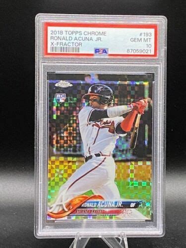 Topps Chrome Ronald Acuna Jr X Fractor Refractor Rc Psa